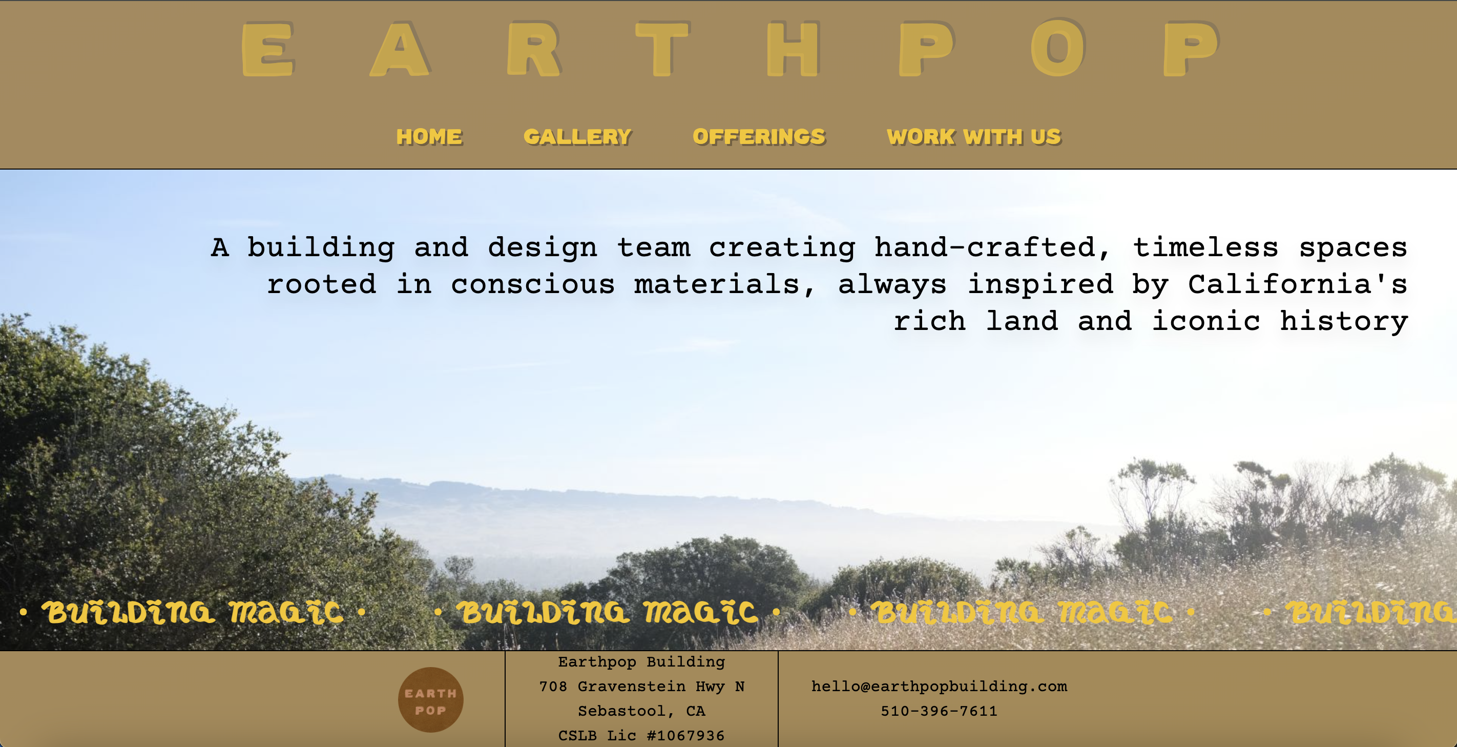 A screenshot for a website